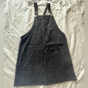 Black Denim Overall Dress